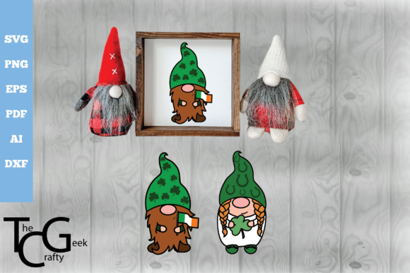 3D Layered St. Patrick's Gnome SVG for Graphics and Crafts