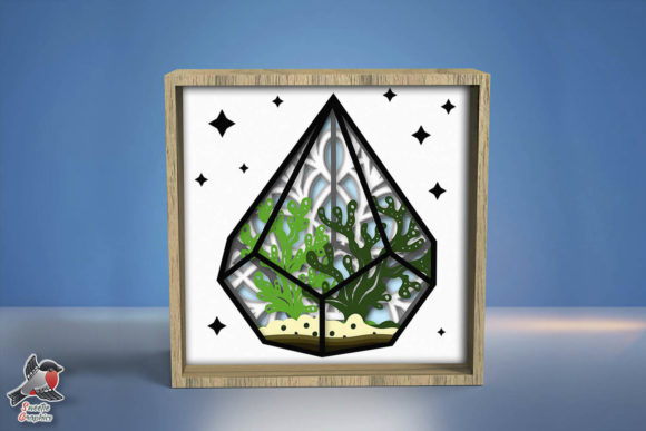 3D Plant Terrarium Shadow Box Template