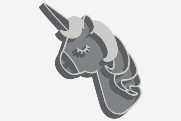 3D SVG Unicorn Vector