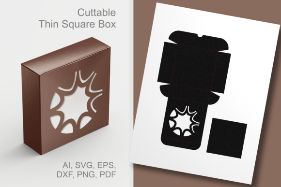 Asymmetrical Round Window Square Box 3D SVG Gift Boxes