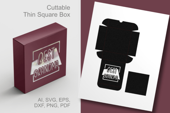 Best Grandma Abstract Window Square Box 3D SVG Shapes