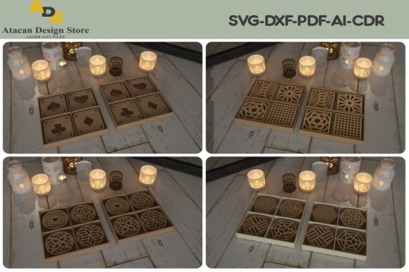 Coaster Bundle with Divider Box Template