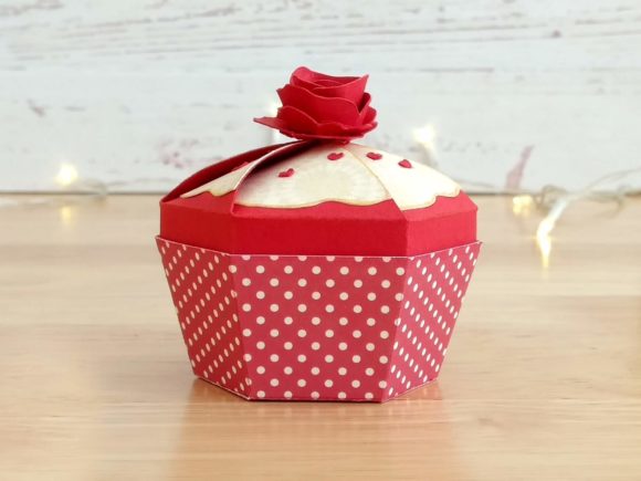 Cupcake Favour Box 3D SVG for Anniversaries