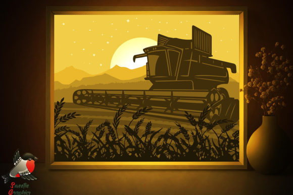 Farm Field Lightbox Template 3D SVG