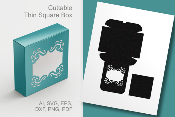 Frilly Window Thin Square Box Template