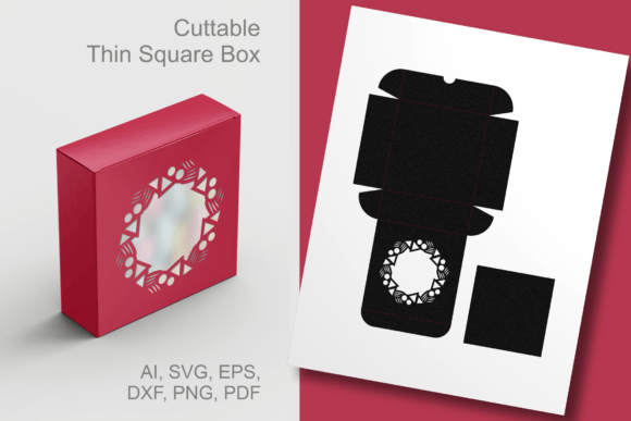 Geometric Ornaments Window Square Box 3D SVG Shapes