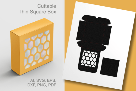 Honeycomb Holes Square Gift Box Template: 3D SVG Review