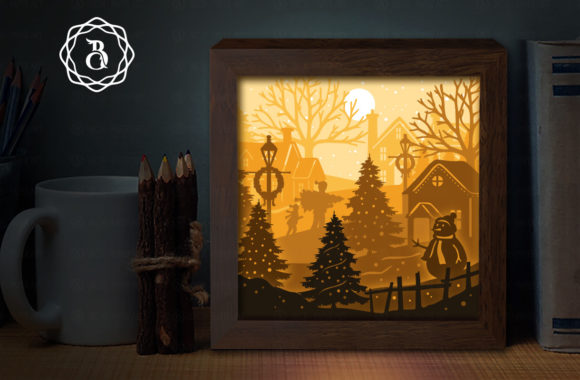 Merry Christmas 1 Shadow Box 3D SVG