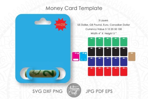 Money Card Template, 3D SVG Shapes