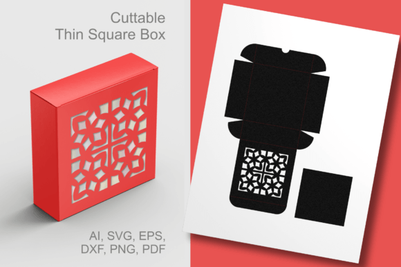 Ornament Tile Window Square Favor Box