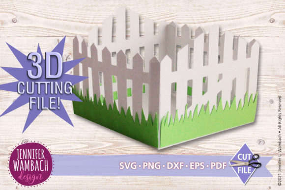 Picket Fence Basket with Gate 3D SVG