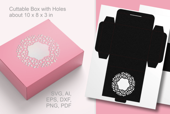 Rich Border Window Rectangular Gift Box 3D SVG Shapes