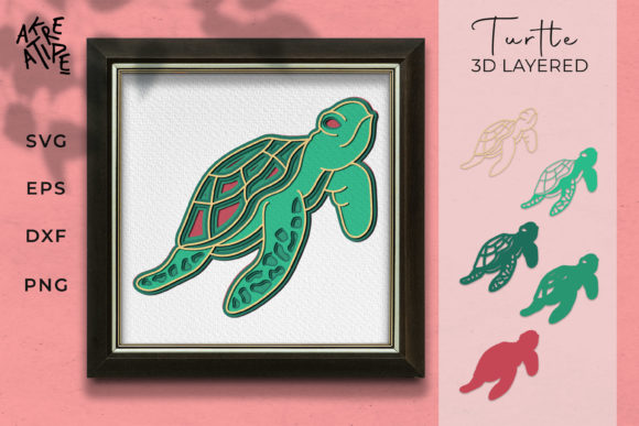 Turtle Cut File SVG 3D SVG for Shadow Boxes