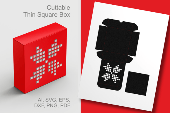 Ugly Sweater Ornament Square Favor Box 3D SVG