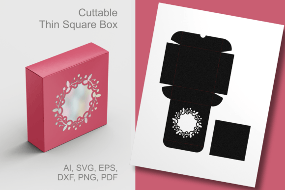 Vintage Flourish Window Square Favor Box