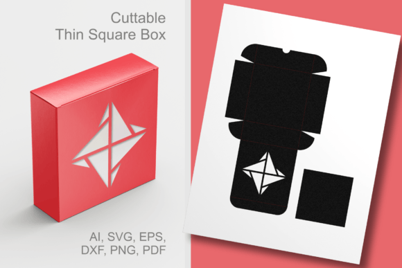 Winter Diamond Window Thin Square Box 3D SVG Gift Boxes