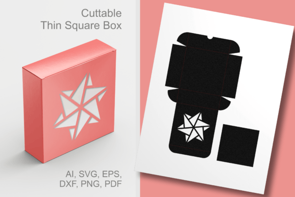 Winter Hex Star Window Thin Square Box